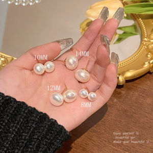 ต่างหูไข่มุกทรงขนมปังสีชมพูดอกซากุระ ต่างหูเงิน S925 หวาน สไตล์เรียบง่าย เครื่องประดับแฟชั่นสำหรับผู้หญิง