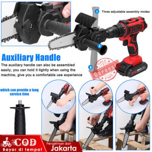 Adaptor Bor Drill Menjadi Gergaji Chain Saw / Converter Drill Chainsaw / 4 Inch Chainsaw Bracket Electric Drill Converter Into Electric Chain Saw Portable Pruning Saw
