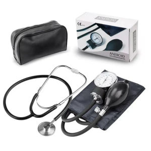 AJC Blood Pressure Monitor Gauge Stethoscope Aneroid Tensiometer Meter Baumanometer Meter Kit Doctor Manual Arm Tonometer