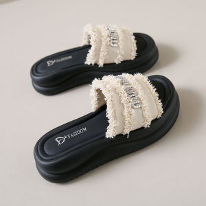 SENYUMI | Fashionable French Style Sandals with Water Drills and Thick Sole