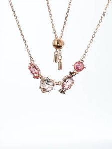 💖Swarovski💖Gema 520 candy diamond pendant necklace S925 sterling silver womens fashion necklace hypoallergenic non-allergenic Valentines Day gift birthday gift for girlfriend bestie