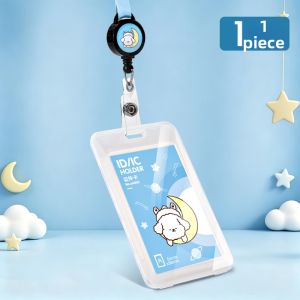 deli | Protective Card Holder for Children Students with Strap and Retractable Reel
