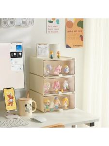 Hộp Đựng Đồ Trang Điểm Dạng Kéo Trong Suốt Để Bàn Hộp Đựng Đồ Chơi Trưng Bày Chống Bụi Hộp Đựng Son Môi Kiểu Kem Đơn Giản Phòng Khách