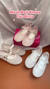Girls Rhinestone Mesh Doll Shoes Princess Flat Soft Sole Breathable Lightweight Sandals For Kids & Toddlers