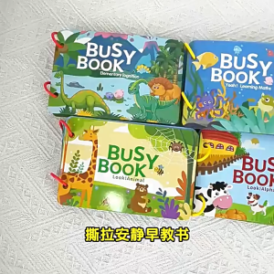 English Montessori Busy Book Quiet Book Educational Sticker and Flip Book for Early Learning Kid Interactive Toddler