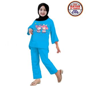 Baju Setelan Anak Kuromi Melody / Setelan Anak Sanrio / Setelan Anak Perempuan Viral