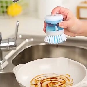 แปรงขัดกระทะ ขัดหม้อ ล้างจาน พร้อมน้ำยาล้างจาน / แปรงทําความสะอาดกระทะ ปุ่มกด / ไม่เป็นรอย ใช้ซ้ําได้ / กดน้ำยาออกมาได้เลย สะดวก สินค้าส่งจากไทย