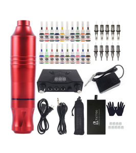 Wireless Pen Type Tattoo Machine Full Set DC Battery Power Supply with Strong Quiet Motor Rotary Tattoo Complete Kit