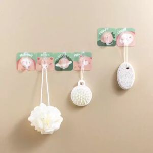 【KF】Gantungan HookTempel Dinding Motif 6 Kait Hanger Dinding Kait Dapur Kaca Kamar Mandi