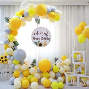 1.5M 1.8M 2.0M Large Balloon Arch Stand Circle Heart-Shaped Balloon Garland Stand Arch Frame Birthday hari raya Eid Ramadan Party Decoration