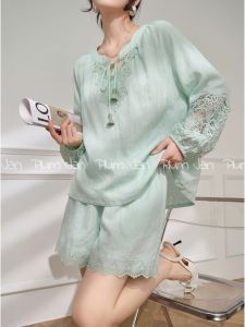Breathable Green Lightweight Cutout Relaxing Sets