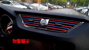 10pcs 20cm Colourful Lining Strip Car Aircond Air Cond Vent Interior Lining Strip Decoration Sticker Lining Aircond