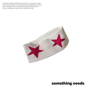 Womens Knitted Hairband Fitness Sports Star Pattern Elastic Headband Autumn New Style Fashionable Hair Ties for Yoga