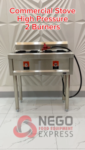 Commercial Gas Stove High Pressure 2 Burners with Stand Hose Regulator