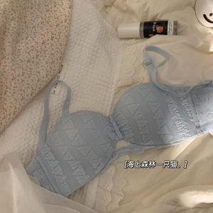 White Half Cup Bra Set for Teen Girls No Shoulder Straps AA Cup Gathered Anti-Slip Comfortable Underwear Sweet Style Summer Use