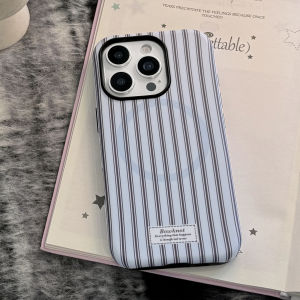 Ốp Điện Thoại iPhone 17/16/15/14/13/12/11 Mini Pro Max Họa Tiết Sọc Hàn Quốc Có Nơ Nam Châm Chống Sốc Cứng Cáp Tích Hợp Giá Đỡ