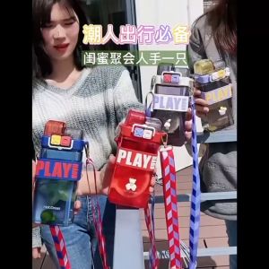 ReadyStock Sport Outdoor Bottle with Straw 520 ml BPA Free Flask Plastic Travel Tea Juice Straw Water Bottle