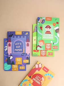 Đồ Chơi Cắt Dán Giấy Thủ Công 3 Cấp Độ cho bé mideer Level Up Lets Cut Paper