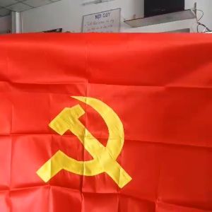 Cờ Đảng/ cờ Búa liềm size 1x15met vải phi lụa