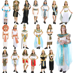 Childrens Day Pharaoh Prince Performance Clothes Cosplay Queen Princess Outfit Boy Girl Egypt Roman Costume Kids Party Supplies