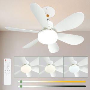 AIRWIT 20" Ceiling Fan With Light 6-Blades E27 LED Ceiling Fan Lamp with Remote Control Detachable For Home Living Room Bedroom