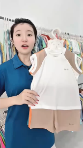Bộ ba lỗ quần áo trẻ em BENTY cài chéo chất liệu vải mềm mịn mát cao cấp thoáng khí