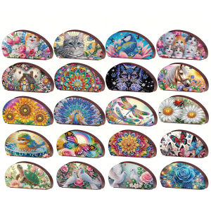 【New Arrival】 Elegant Wooden Animal Figurines with Rhinestones for Modern Home Decor and Gift Idea