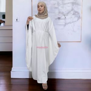 Gamis Lebaran Terbaru 2024 Model Kekinian Baju Wanita Hektir Kaftan Polos variasi Motif Renda