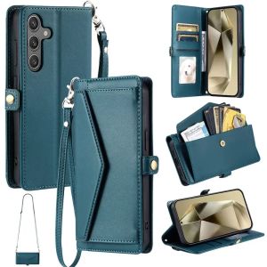 Lanyard Flip Leather Case for Samsung Galaxy A15 A25 A35 A55 A05 A14 A24 A34 A54 A13 A23 A33 A53 A73 A52 A51 Wallet Card Cover