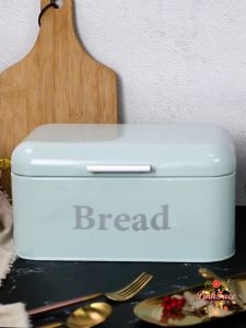 กล่องเก็บขนมปัง สไตล์วินเทจ กล่องเหล็ก  ลายBread  กล่องเหล็กเก็บของ