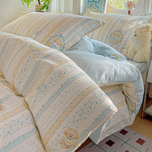 NAIYOUCHENG | University Student Dormitory Cotton Cartoon Style Bedding Set Single Use