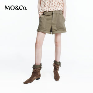 MO&Co. | Hemp Cotton Vintage Low Rise Workwear Wide Tube Casual Shorts