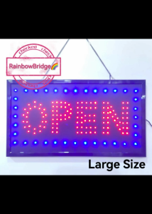 OPEN RED+BLUE LEDSIGN (2022New-Small-Large) #Size: W48cm & W60cm BIG