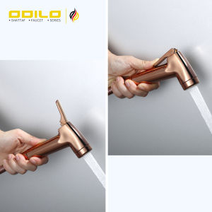 ODILO bathroom luxury rose gold color toilet bidet spray shattaf set shower Cleaning water tap faucet mini valve