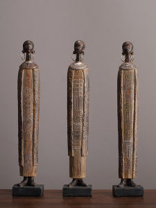Retro African Tribal Art Woman Figurine