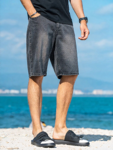 Enjeolon | Quần Short Denim Ôm Dáng Nhẹ 11oz