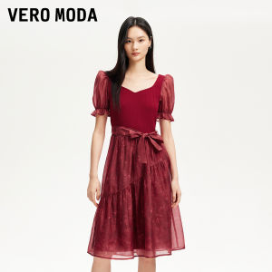 Vero Moda | Bow Tie Lace Print Tulle Patchwork Fashion Dress