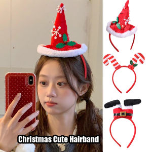 Fashion Christmas Hat Headband Christmas Sequin Headband Santa Xmas Party Decor Double Hair Band Clasp Head Hoop