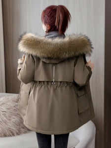 ผู้หญิง ความยาวปานกลาง หนาขึ้น บุขนเป็ดผ้าฝ้าย เสื้อแจ็คเก็ต ภายในที่ถอดออกได้ ฤดูหนาว แจ๊กเก็ต หลวม Fit สไตล์เกาหลี ลูกเป็ด เสื้อโค้ทผ้าฝ้าย