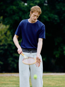 PSO Brand Breathable Cotton Nylon Short Sleeve T-Shirt Youth Summer Fashion Dog Embroidery Fuzziness round Neck Top for Men And Women