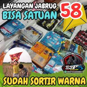 Layangan Plastik JABRUG 58 isi 100 pcs kualitas super harga jual 1500 dan 2000 buat di warung