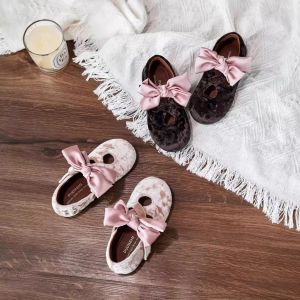 New Cross Bow Soft Bottom Velvet Girls Shoes