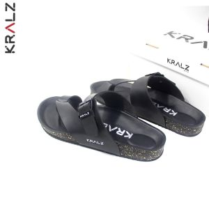 Sandal Slop Jepit Pria Kasual KRALZ - Folk Black