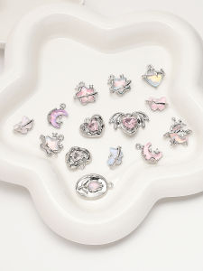 แก้วฝัง Moon Star จี้ DIY อุปกรณ์เสริมทําด้วยมือประดับด้วยลูกปัดวัสดุสําหรับสร้อยข้อมือสร้อยคอตกแต่งเสื้อผ้า