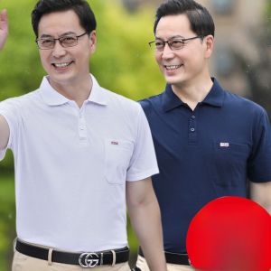 Middle-Aged Mens Short-Sleeve Polo Shirt Summer Large Size Half Sleeve Business Collar Real Pocket Body T-Shirt Multiple Colors