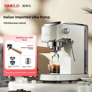 SIMELO | Home Espresso Commercial Semi-Automatic Small Coffee Grinder with Steam Milk Frother