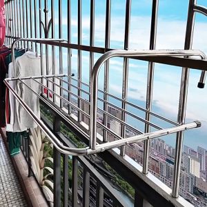 Stainless Steel Extendable Towel Hanger Ampaian Drying Rack Balcony Laundry Rack Clothes Hanger Rak Baju Balkoni 晾衣架