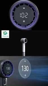 พัดลมมือถือ พัดลมพกพา พร้อมความเร็ว 1-199 ระดับ usbชาร์จได้ จอแสดงผล LED พัดลมเจ็ท