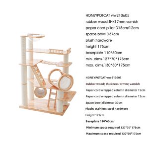 Honeypot Cat | Large Multi-functional Wooden Cat Tower