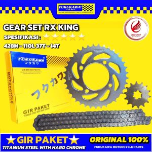 GIR GEAR SET GIR PAKET DRIVE CHAIN KIT JUPITER MX KING ORIGINAL ORI ASLI FUKUKAWA 428H-122L 42T-14T